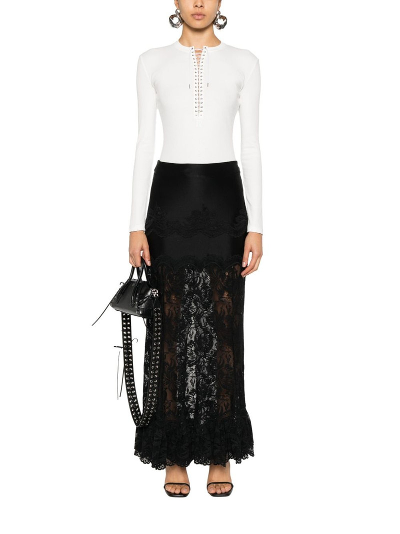 rabanne fine-ribbed lace-up top outlook