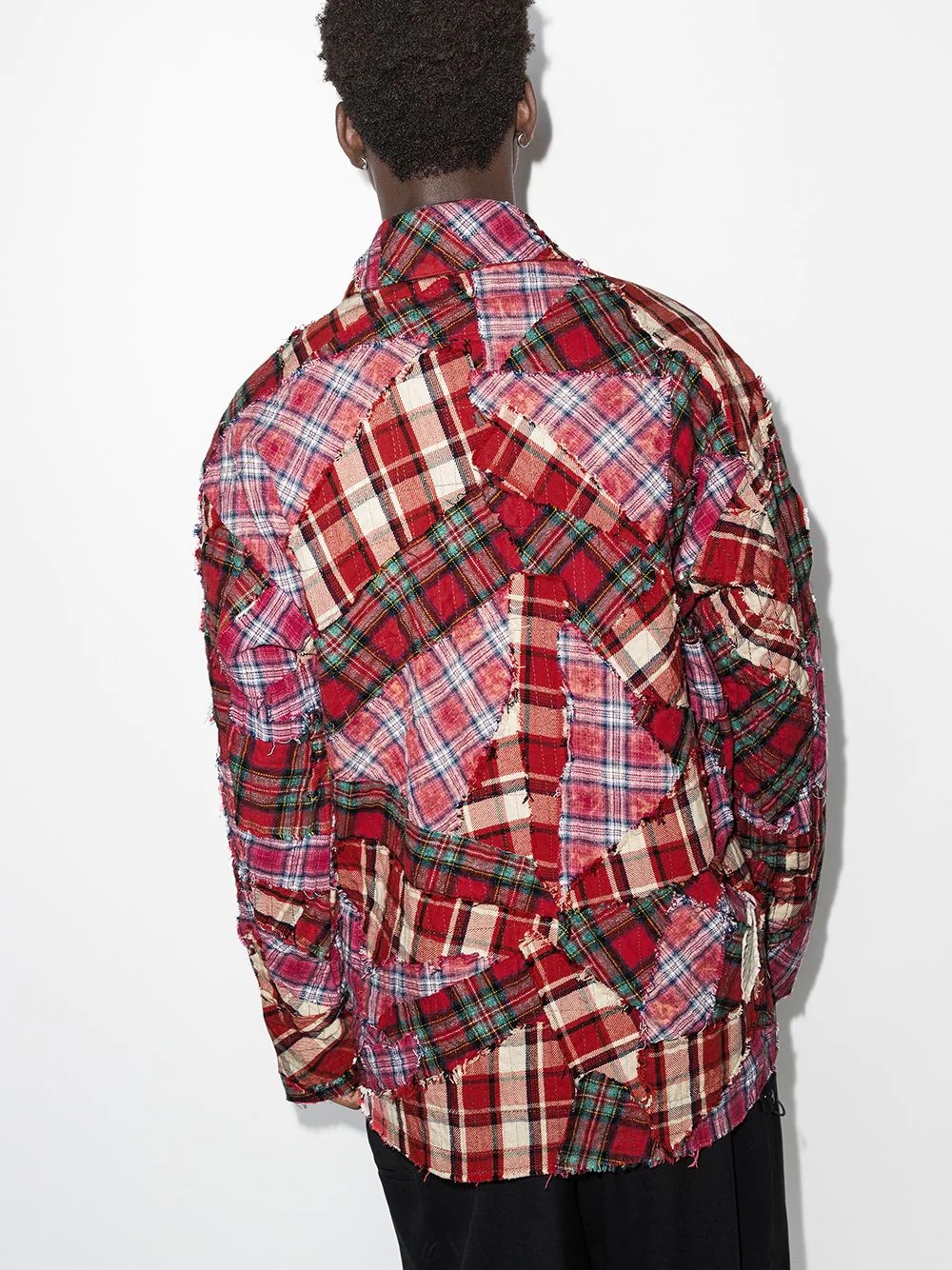 stitchwork checked cotton shirt - 3