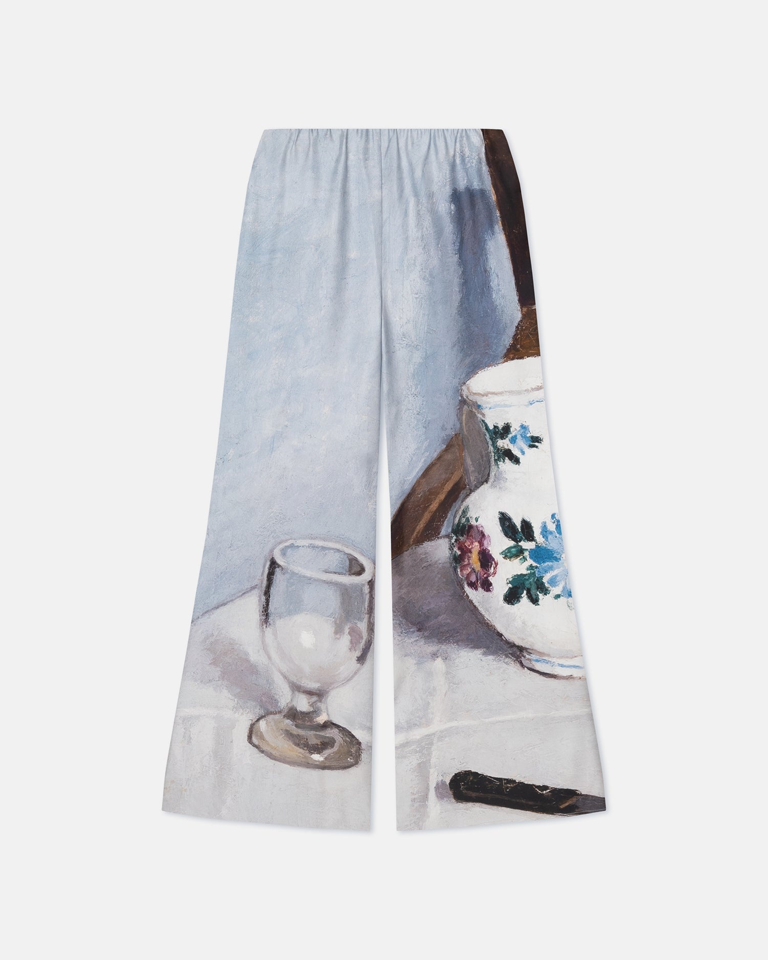 Printed Flared Silk Twill Pants - 5