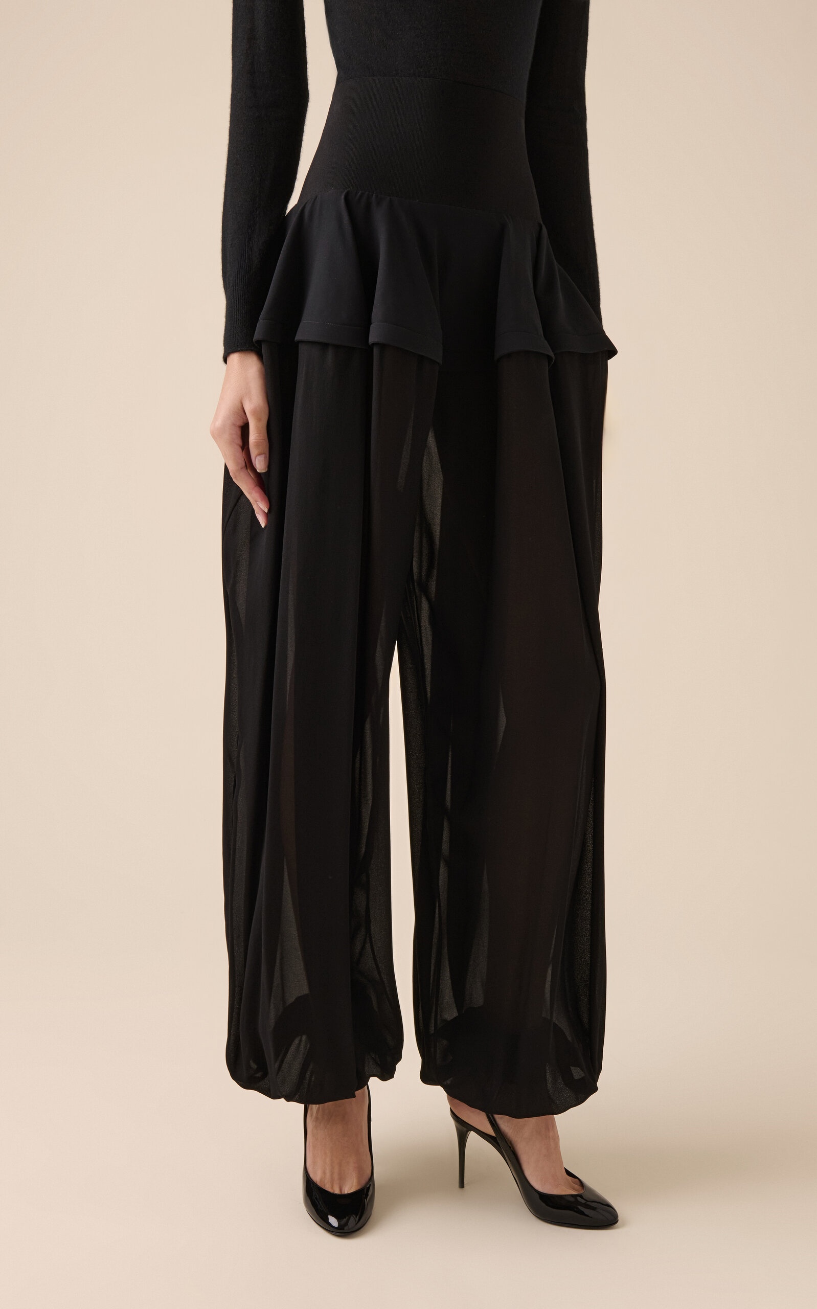 Alaïa Peplum Crepe Pants black | modaoperandi | REVERSIBLE