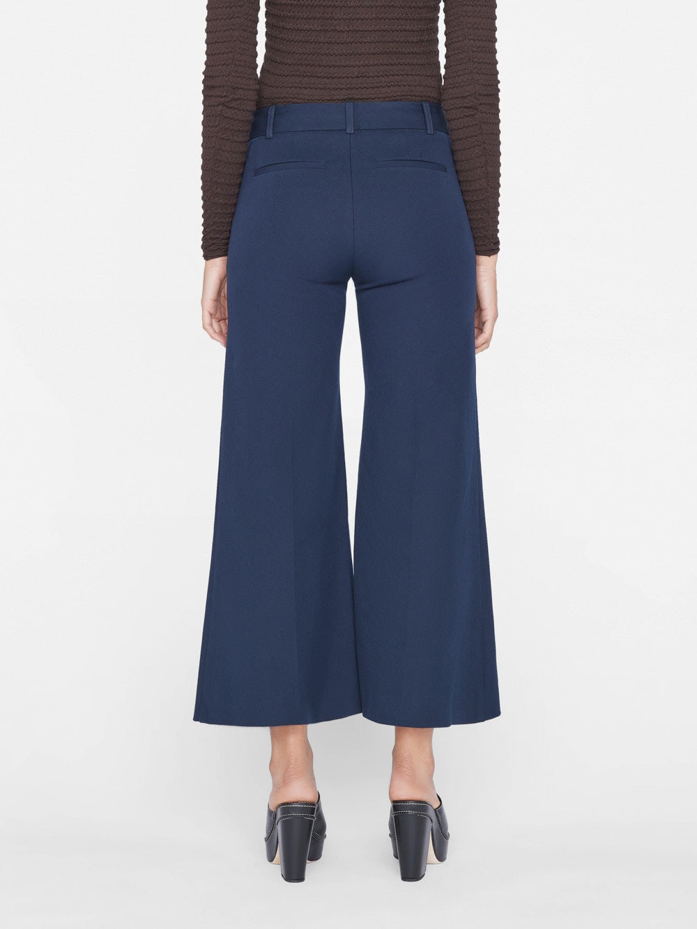 Le Crop Palazzo Trouser in Navy - 5