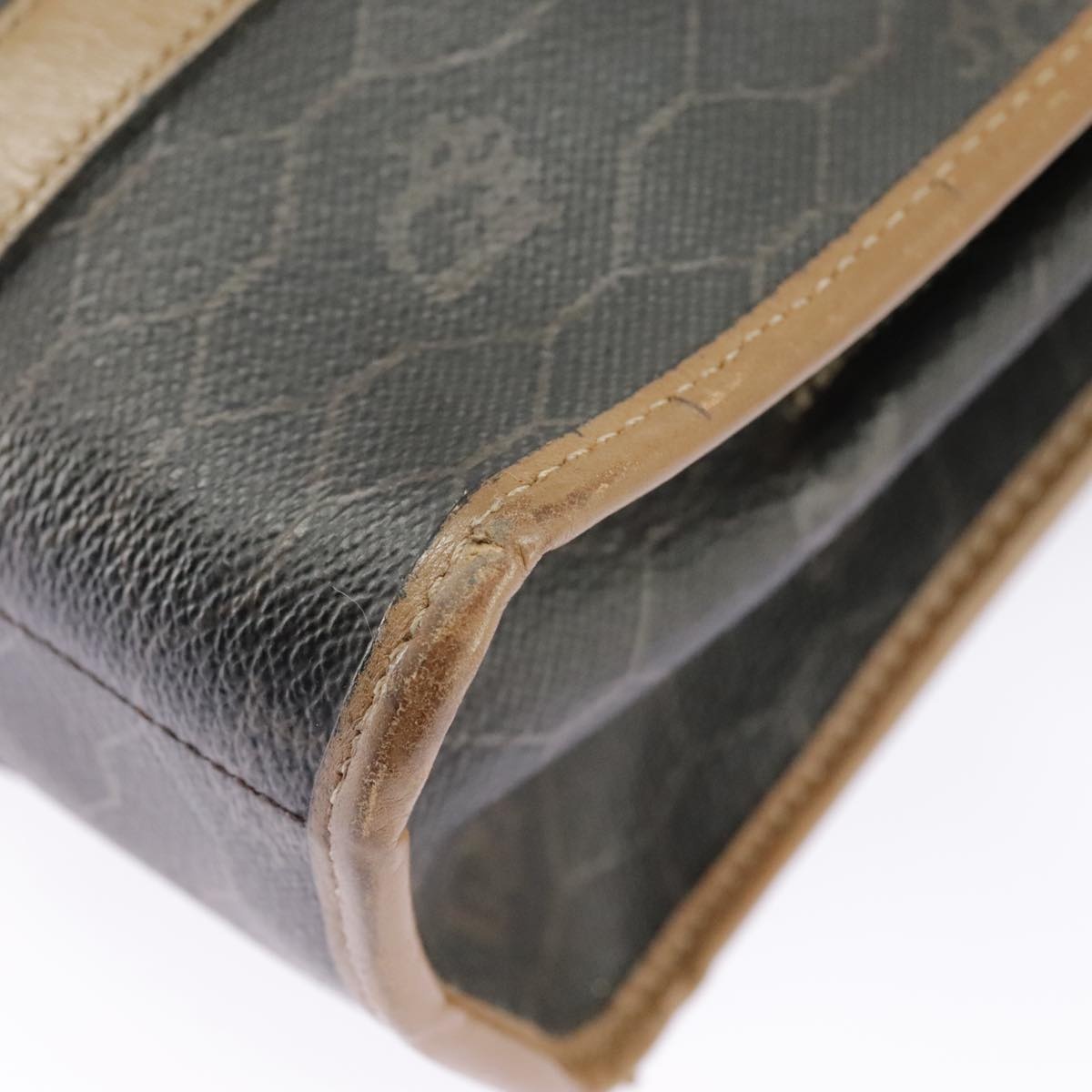 DIOR Honeycomb Canvas Hand Bag Black Beige - 9