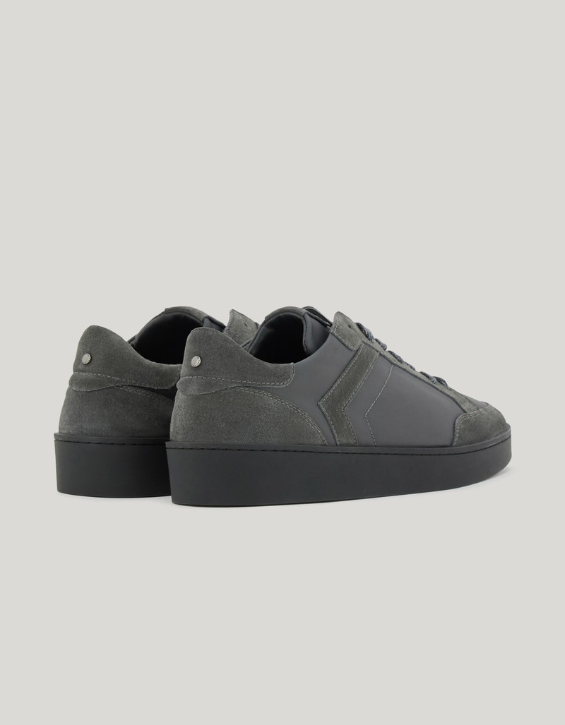 Canali CANALI NUVOLA GRAY NYLON AND SUEDE SNEAKERS WITH BLACK SOLE outlook