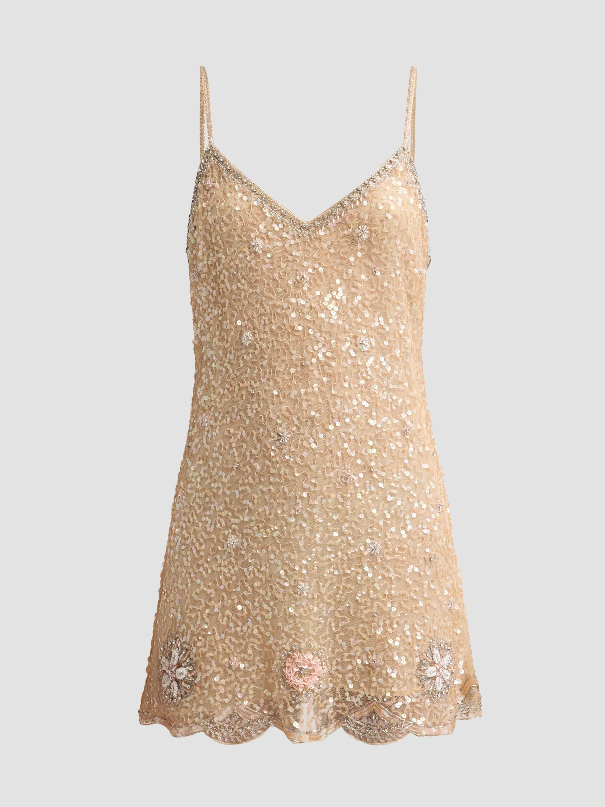 Women's Lyrica Embellished Mini Dress - Sunlit Sand - 1
