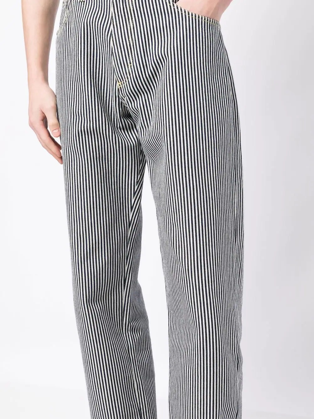 striped straight-leg jeans - 5