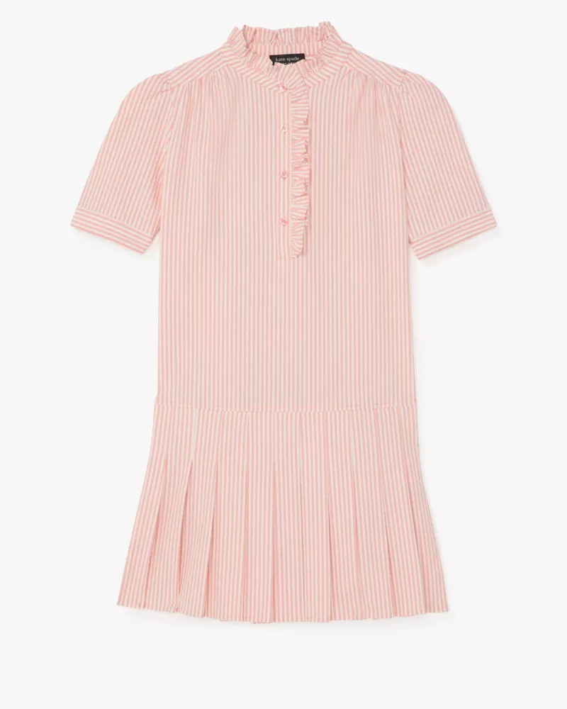 Seersucker Pleated Shirt Dress 1