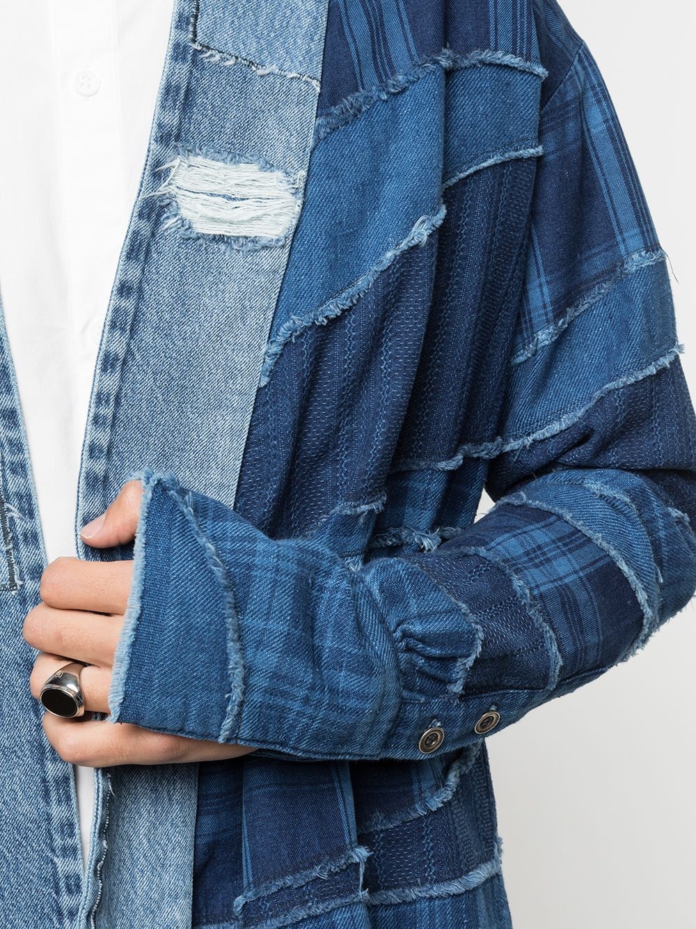 patchwork denim jacket - 5