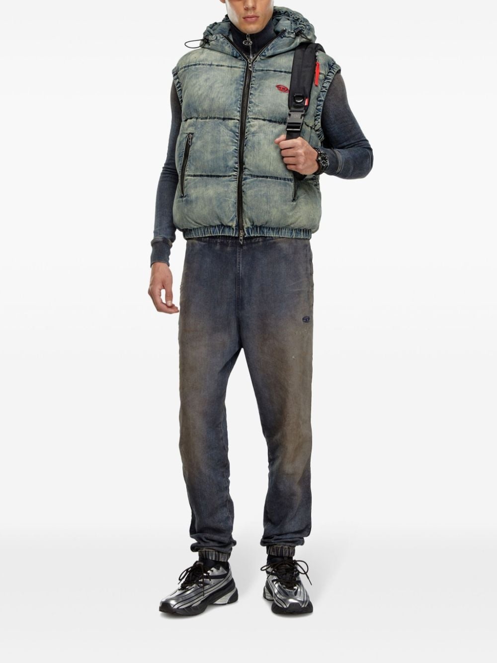 padded denim gillet - 2