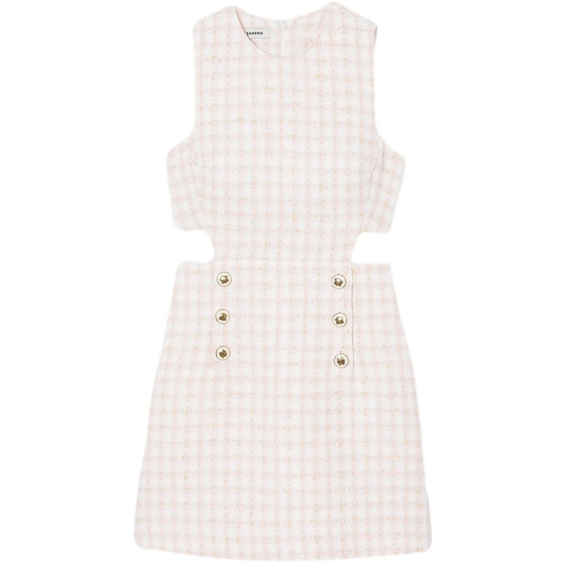 cut-out tweed minidress - 1