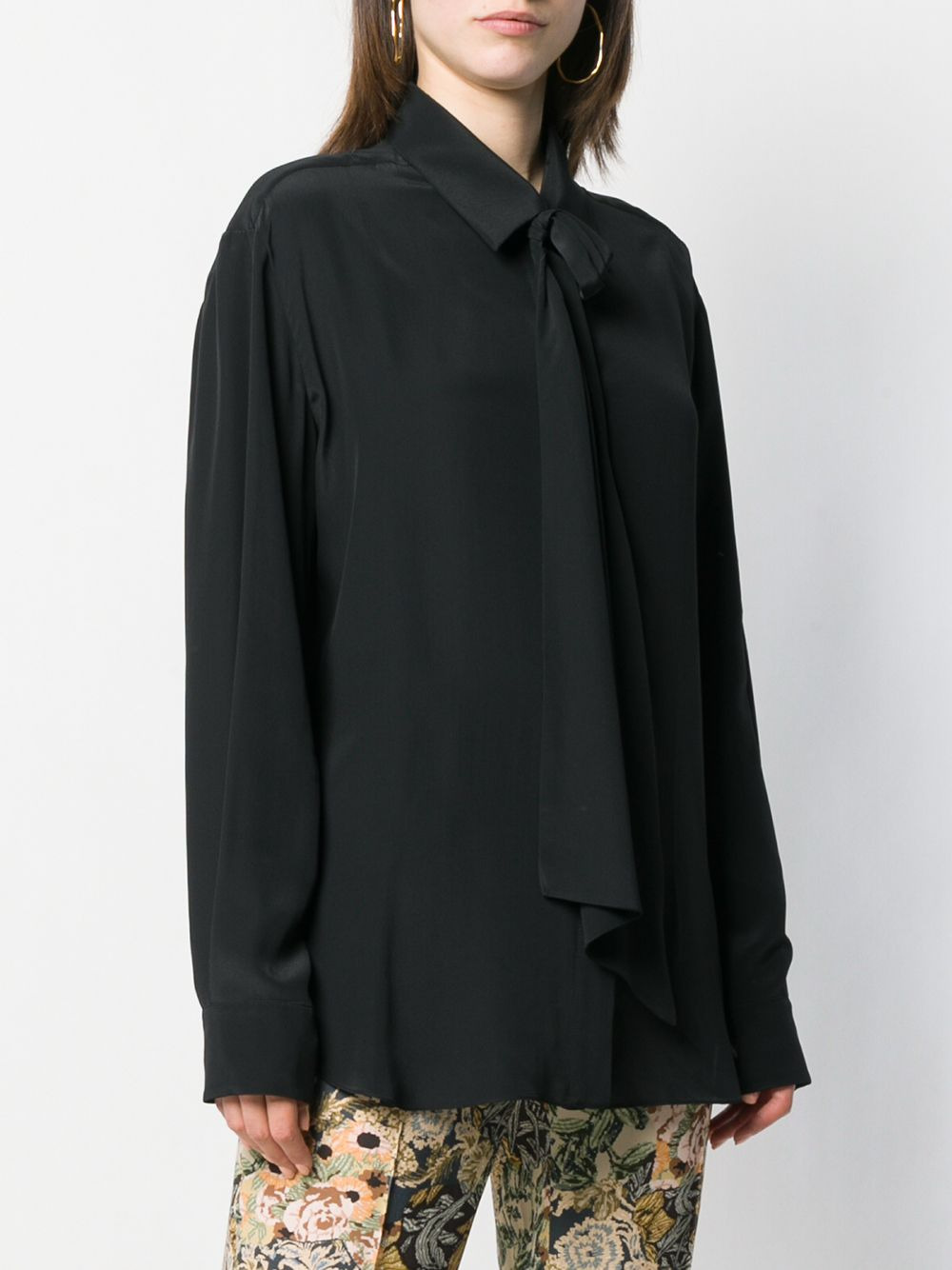 tie neck shirt - 3