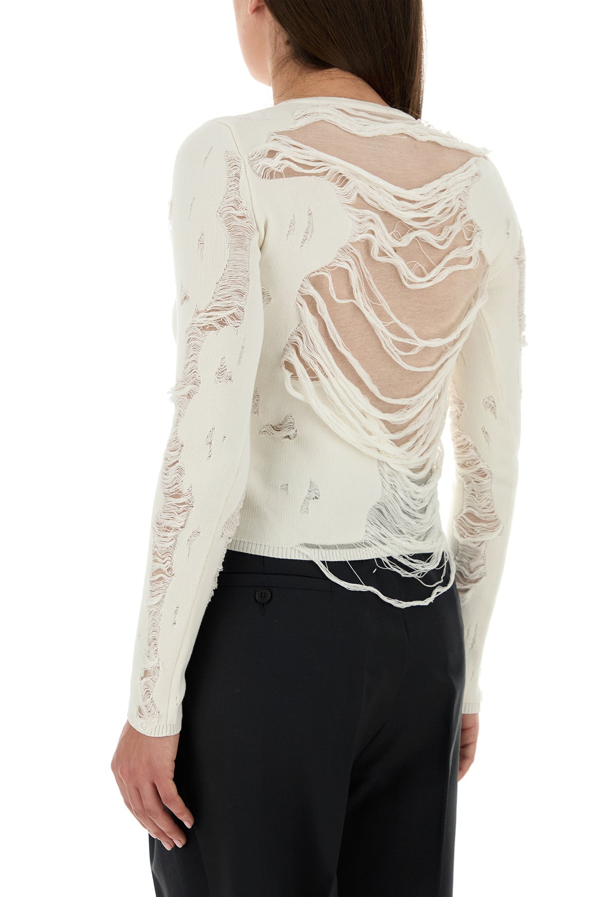 Ivory cotton blend sweater - 4