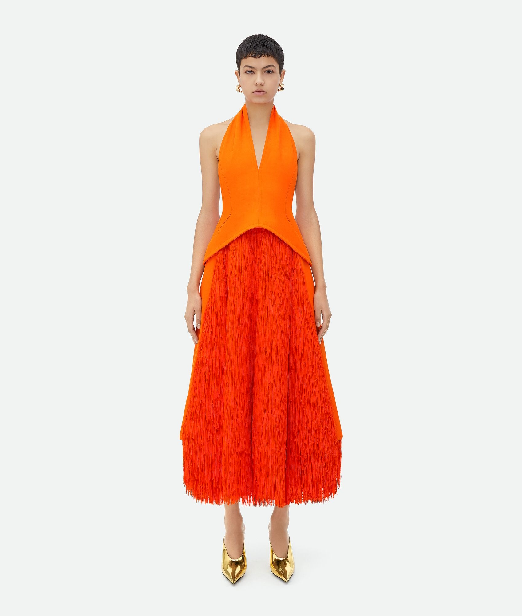 Fluid Viscose And Linen Midi Dress - 1