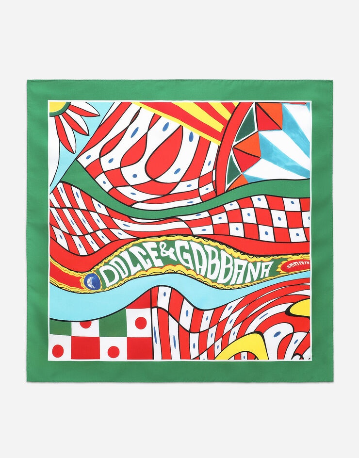 Carretto-print silk bandanna (50x50) - 1