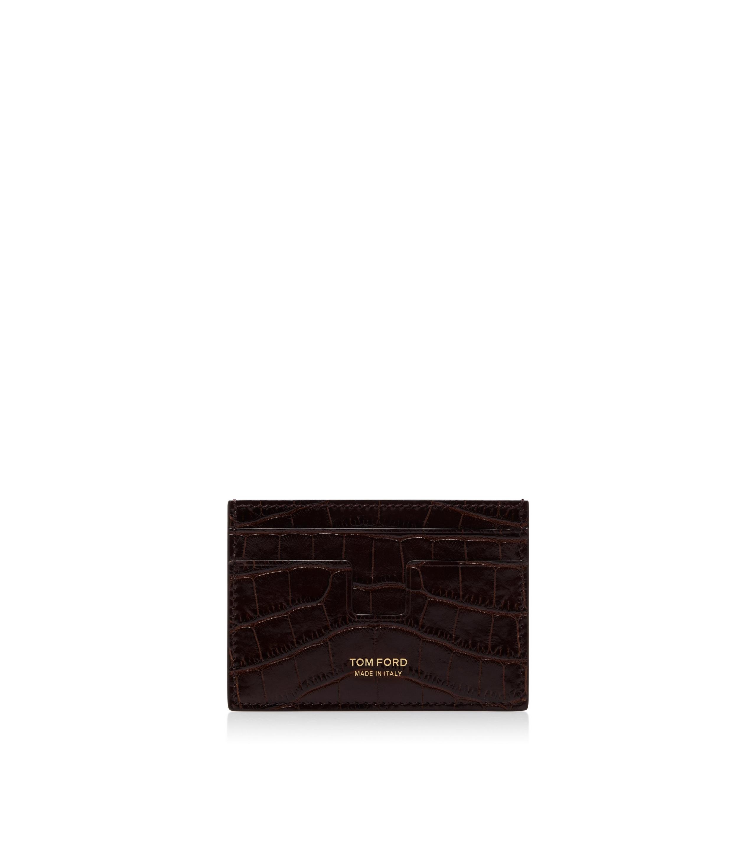 PRINTED CROC MONEY CLIP CARDHOLDER - 1
