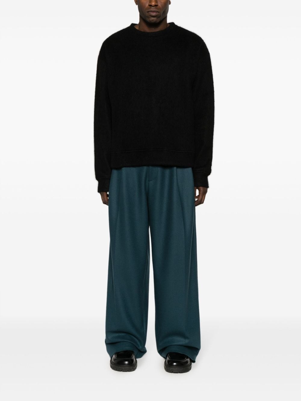 crew-neck brushed jumper - 2