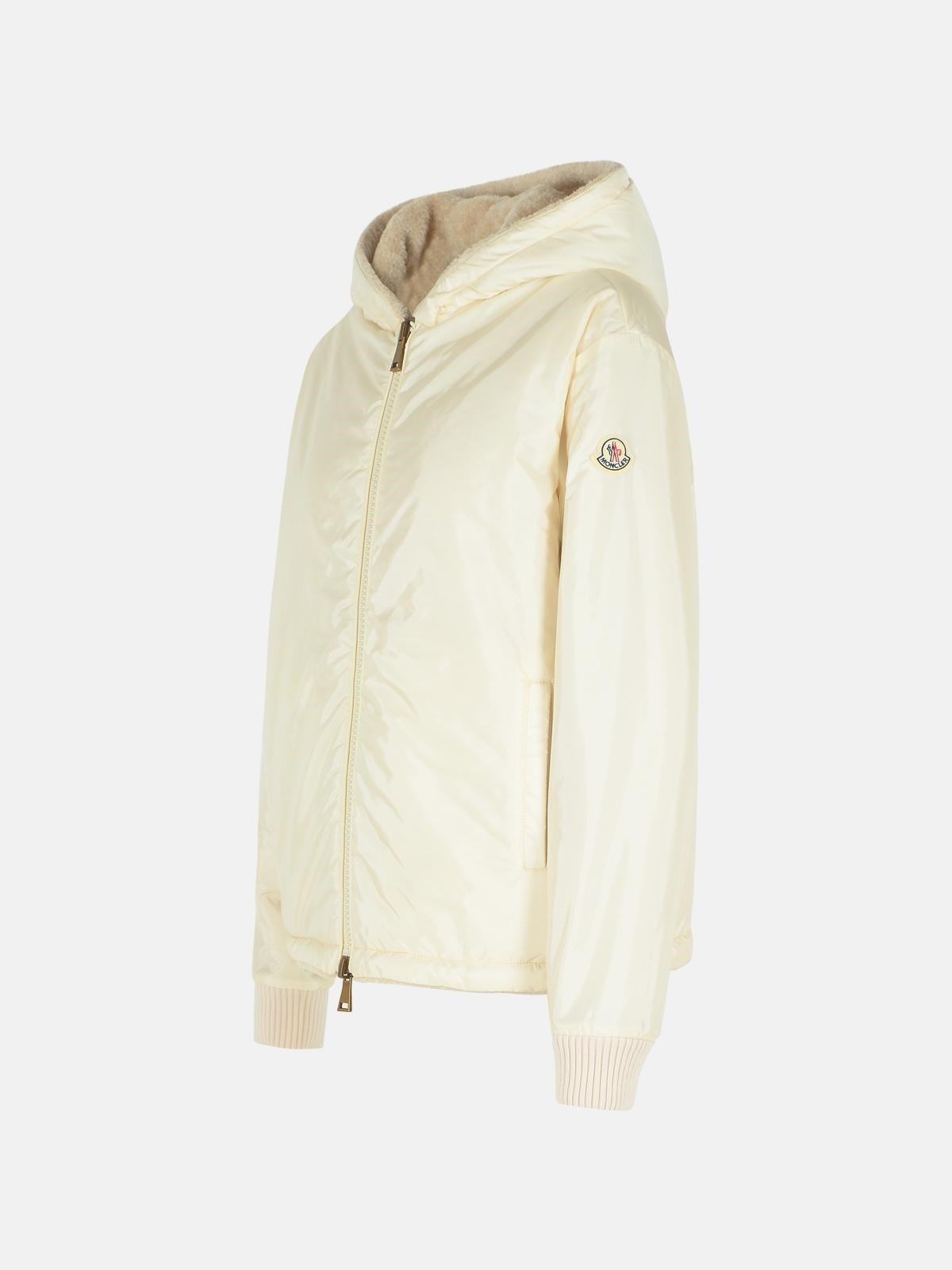 REVERSIBLE JACKET IN CREAM COTTON BLEND - 5