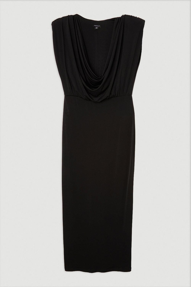Cowl Neck Jersey Maxi Dress 4