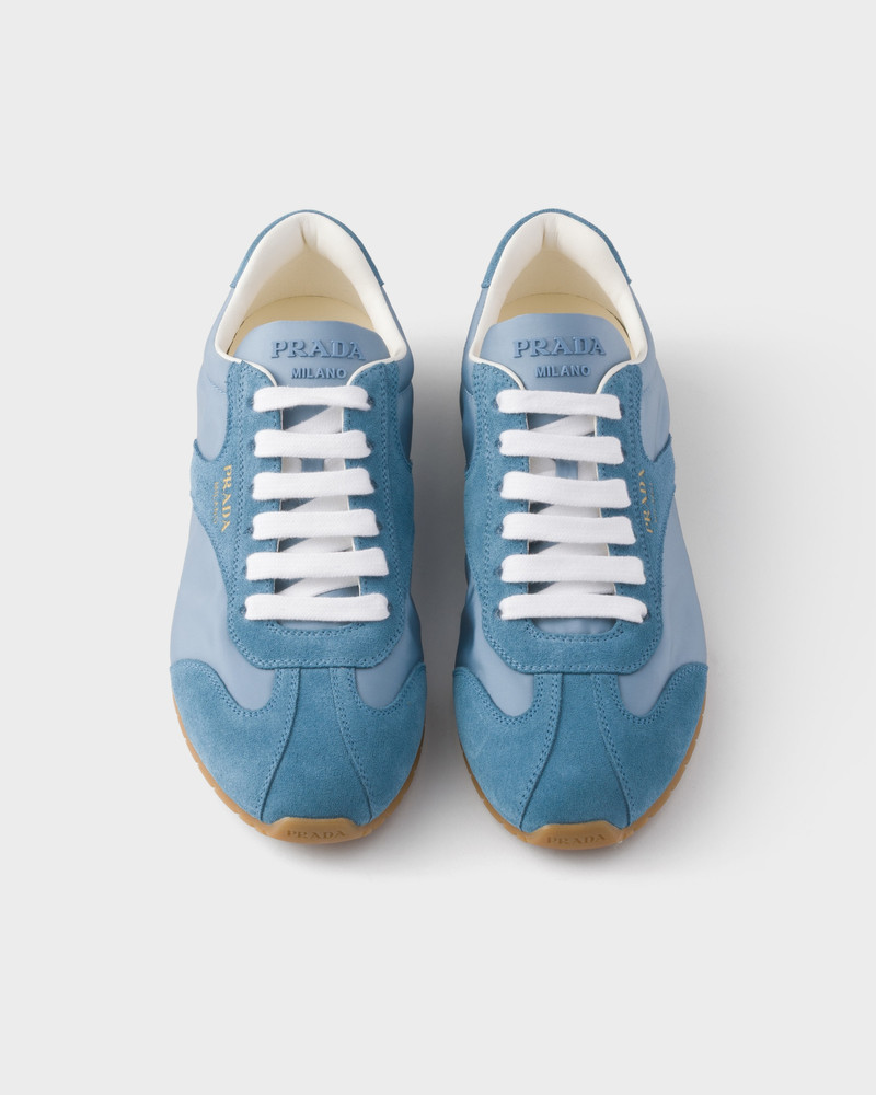 Re-Nylon and suede laced sneakers 3