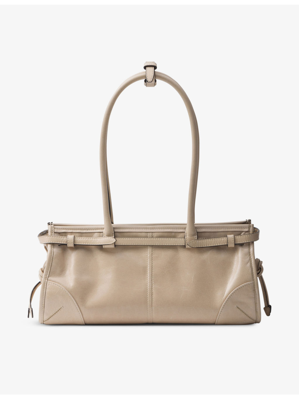 Brand-plaque medium leather shoulder bag - 5