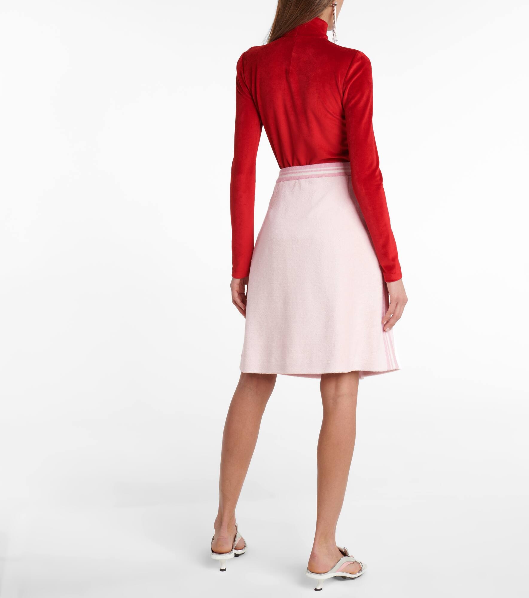 High-rise cotton-blend midi skirt - 3