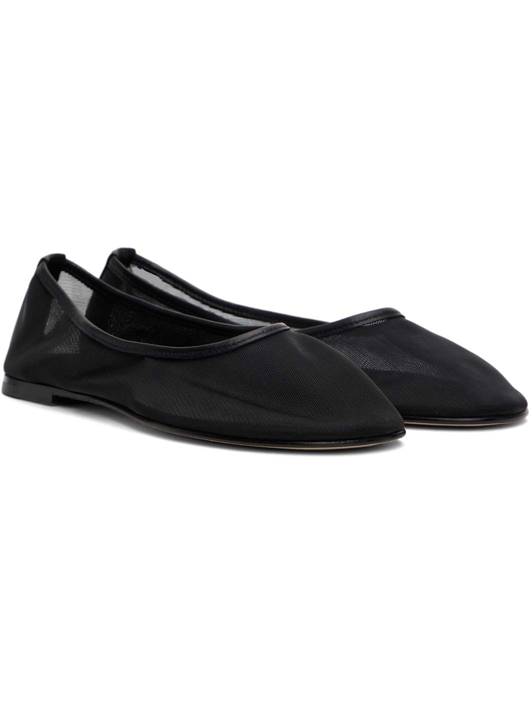 Black Balla Mesh Ballerina Flats - 4