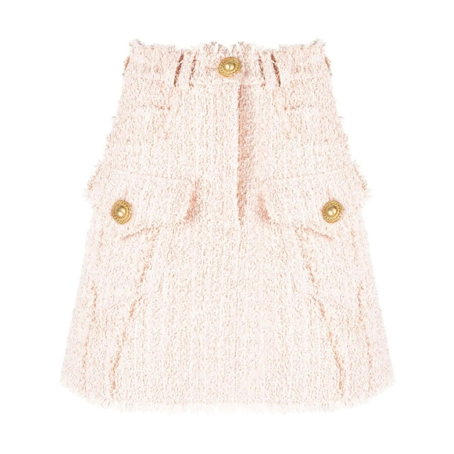 Balmain Trapeze Frayed Tweed Miniskirt - 5