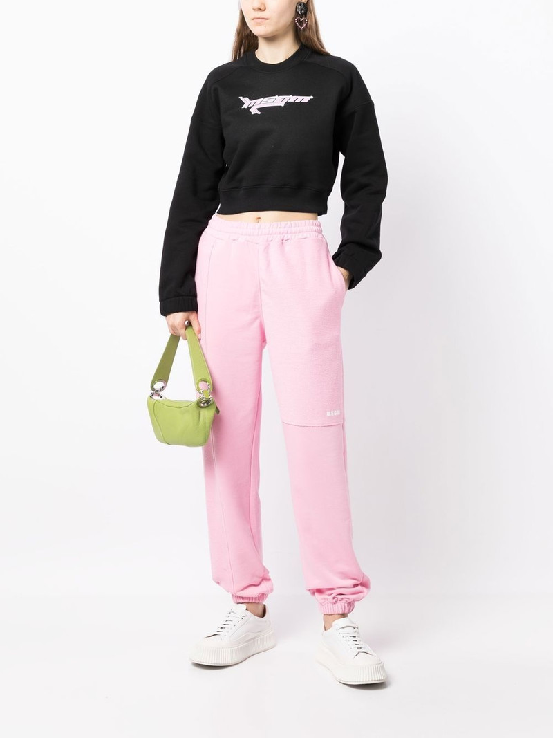 MSGM logo-print cropped sweatshirt outlook