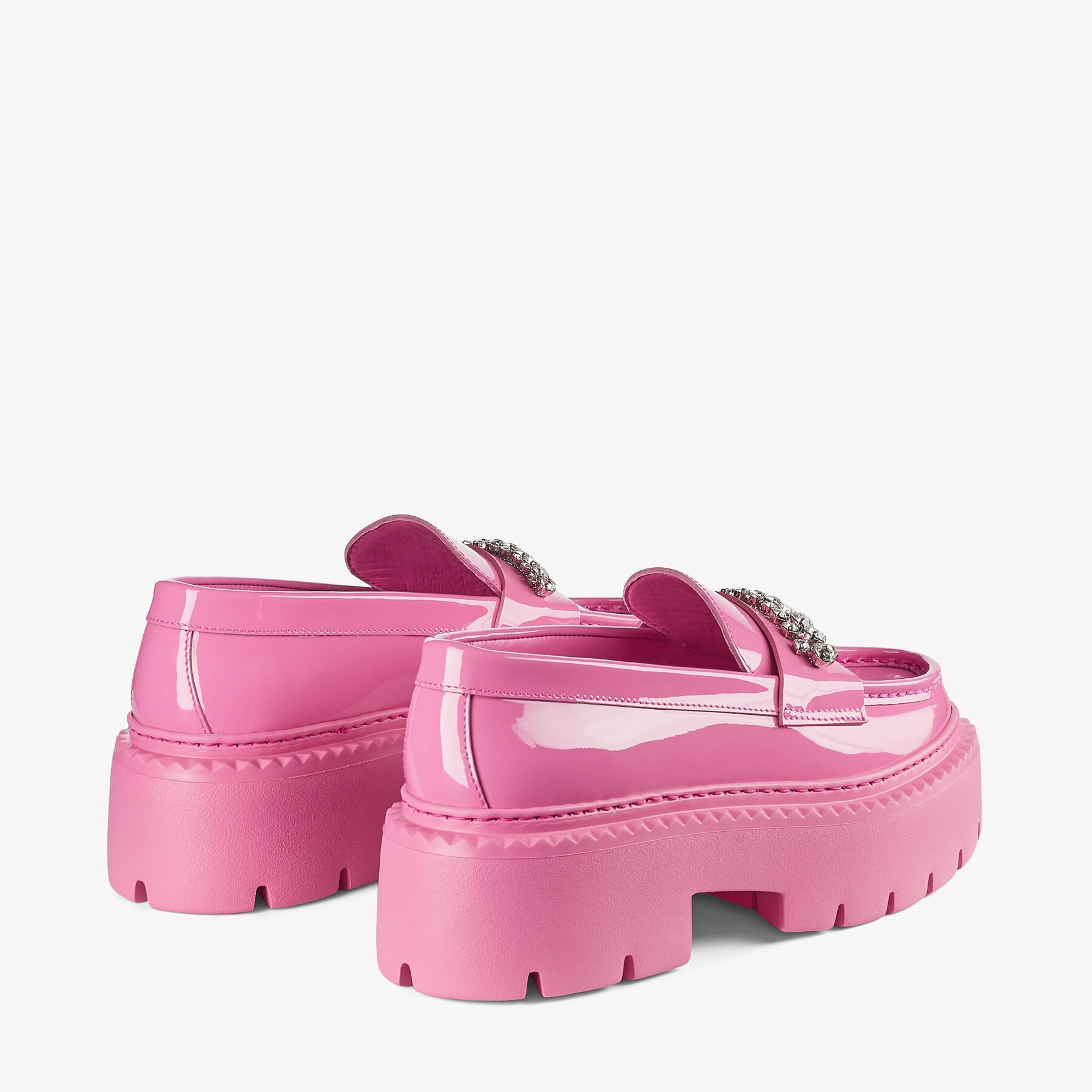 Bryer Loafer Flat
Candy Pink Patent Leather Loafers with Crystal Embellishment - 6