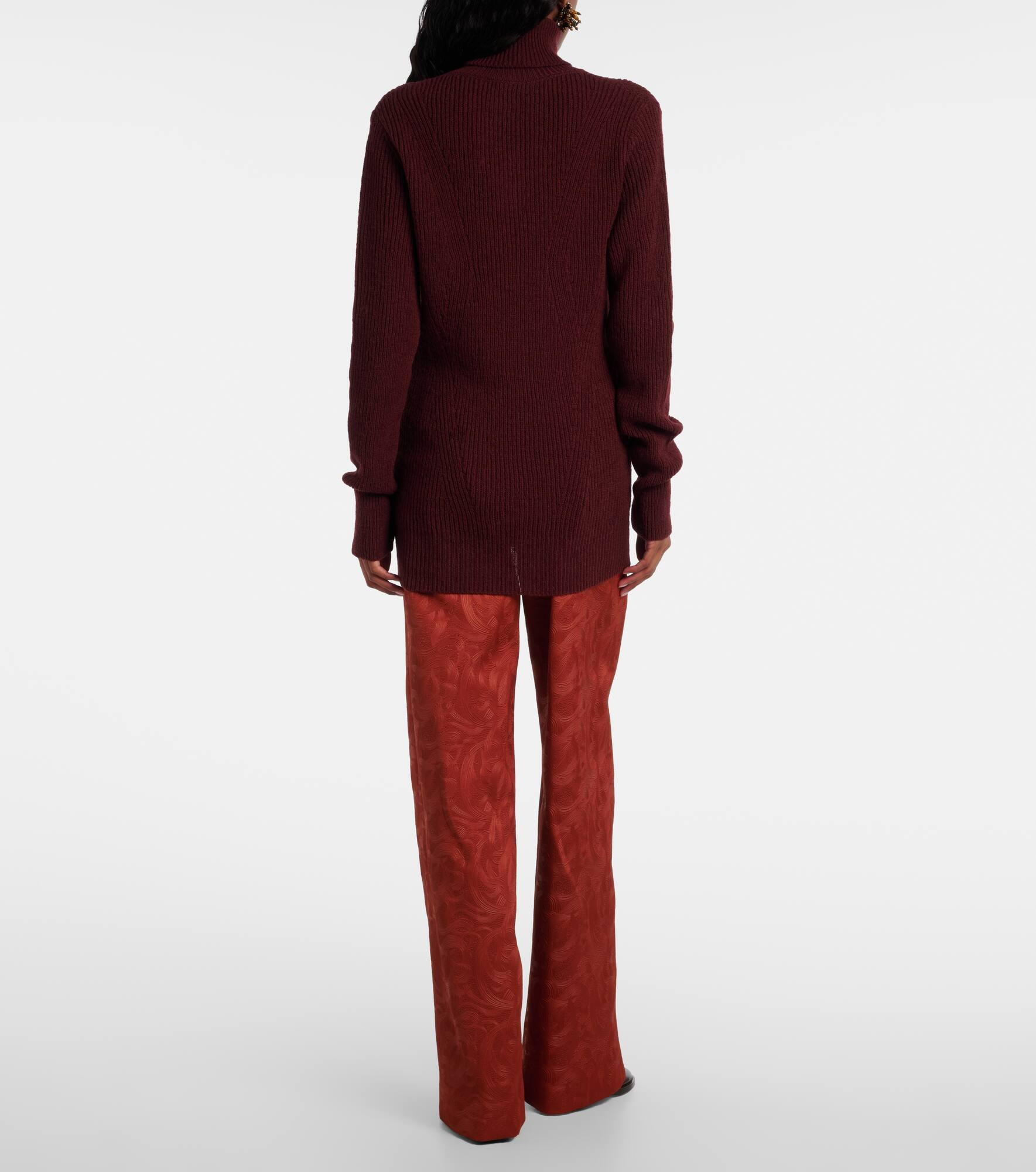 Ribbed-knit wool turtleneck sweater - 3