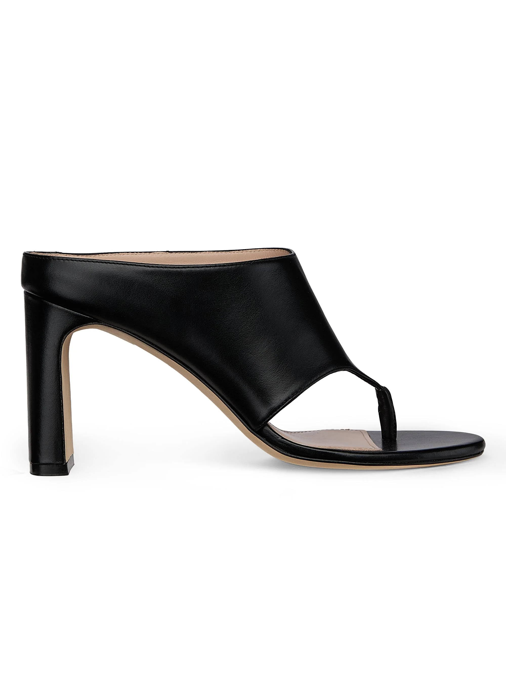 Women's Babette 85MM Leather Block-Heel Sandals - Black - 1