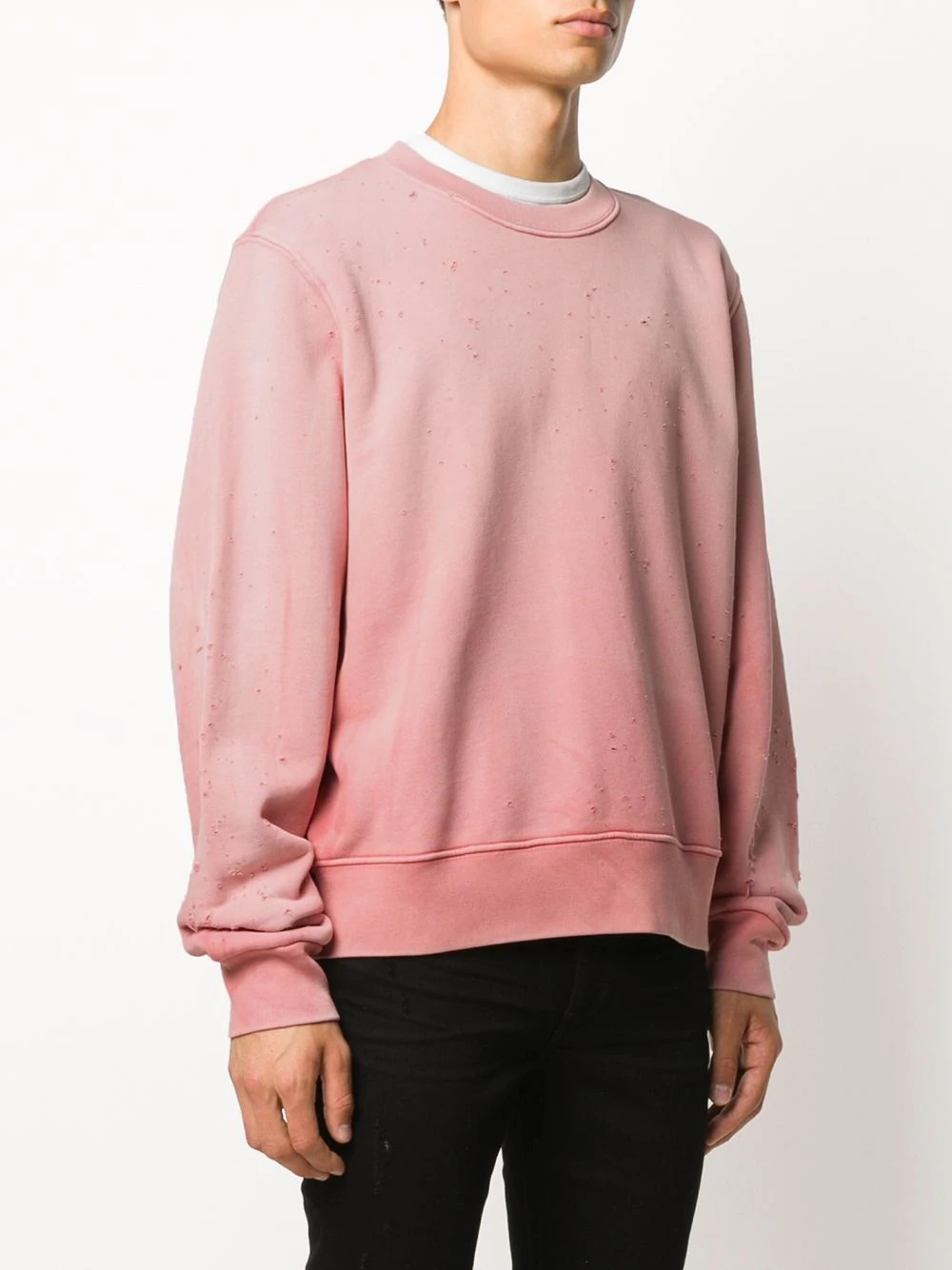 distressed cotton sweatshirt - 3