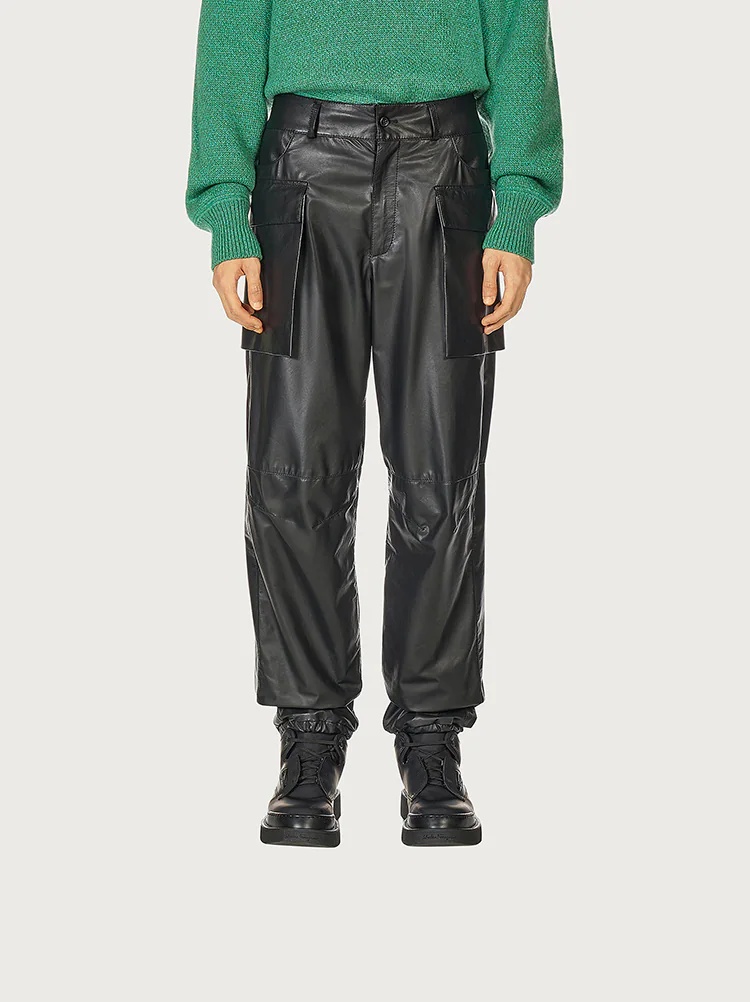 NAPPA LEATHER CARGO PANTS - 2