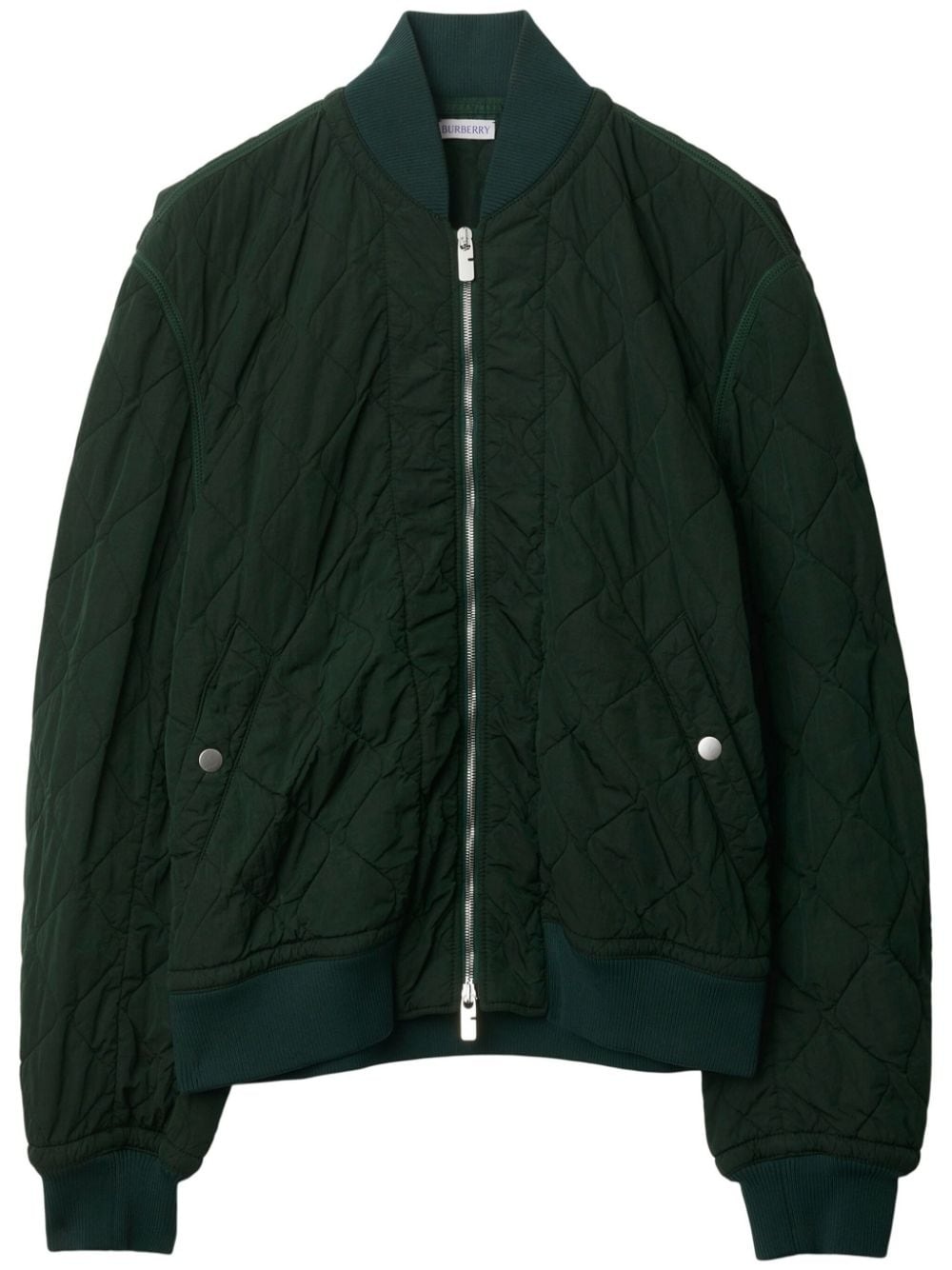 quilted zip-up bomber jacket - 1