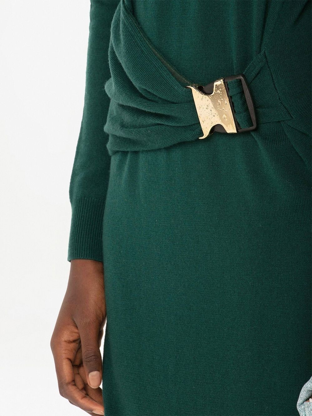 buckle-waist midi dress - 5