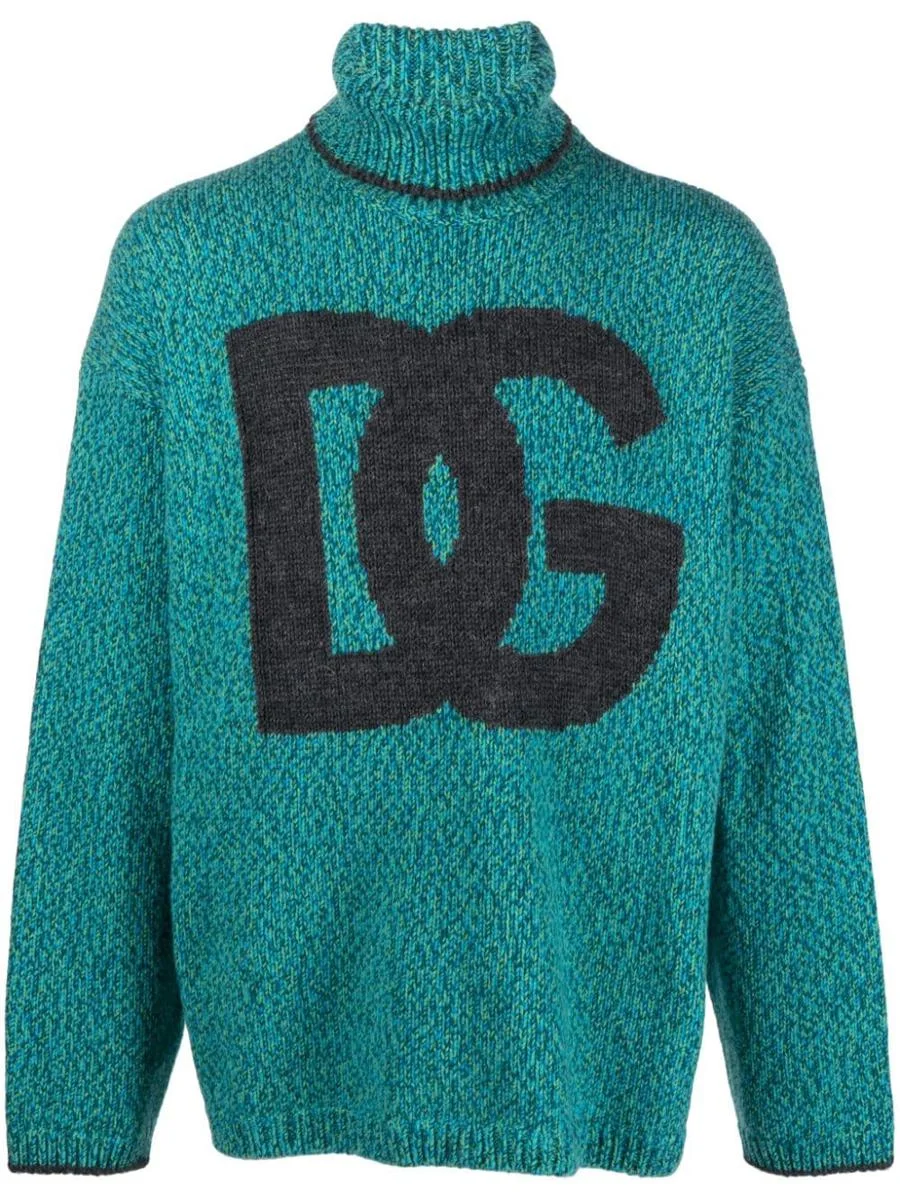 DOLCE & GABBANA WOOL BLEND HIGH NECK SWEATER - 1