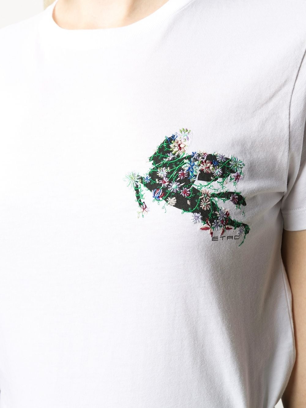 floral embroidered T-shirt - 5