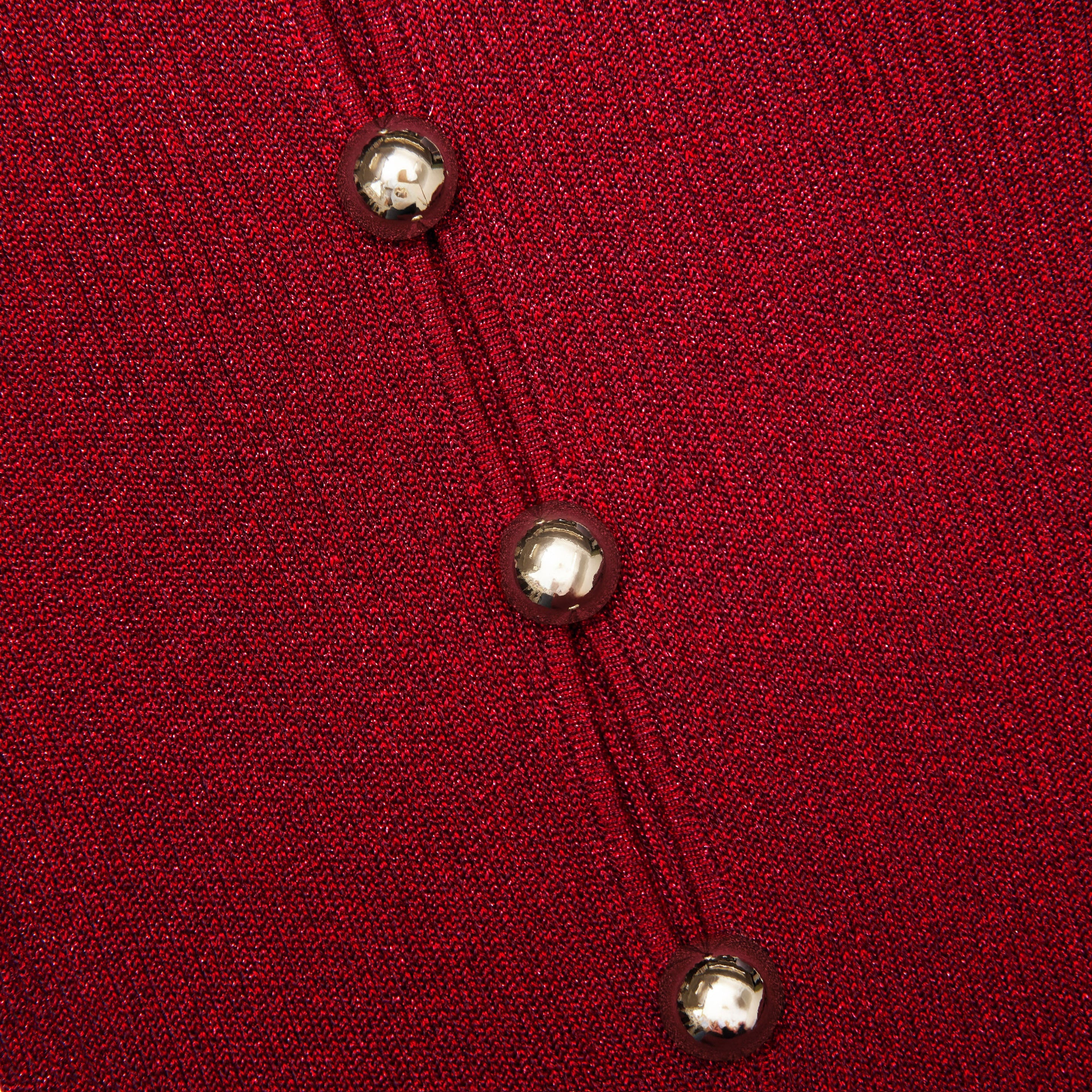 Red Lurex Knit Maxi Dress - 5