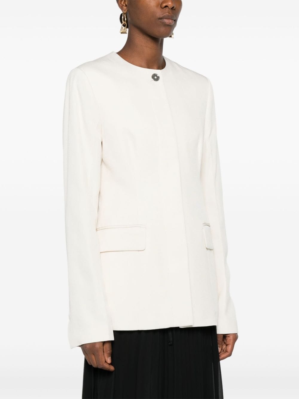 collarless cinched jacket - 3
