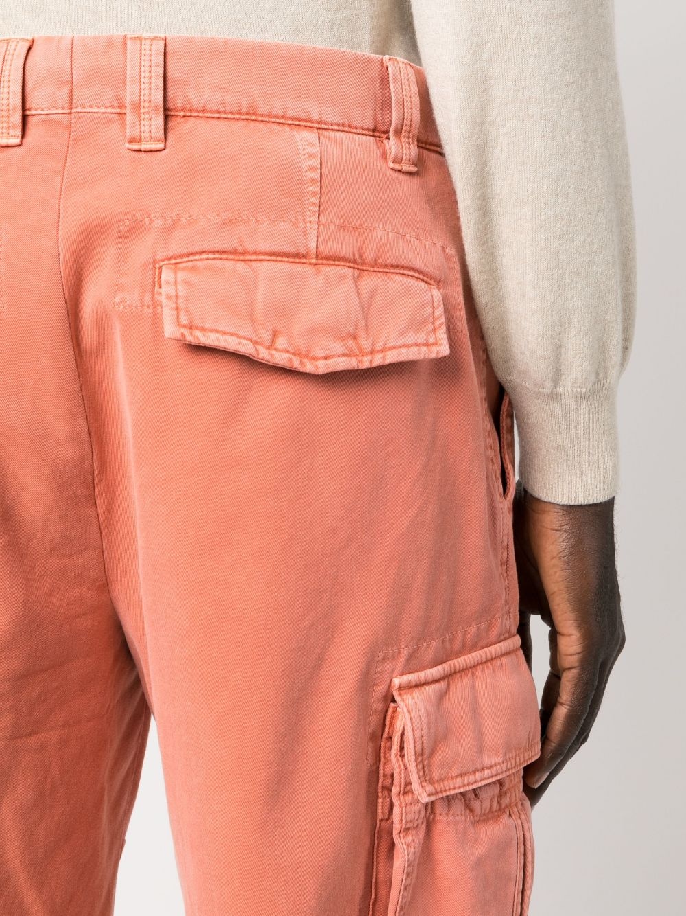 off-centre cotton cargo shorts - 5