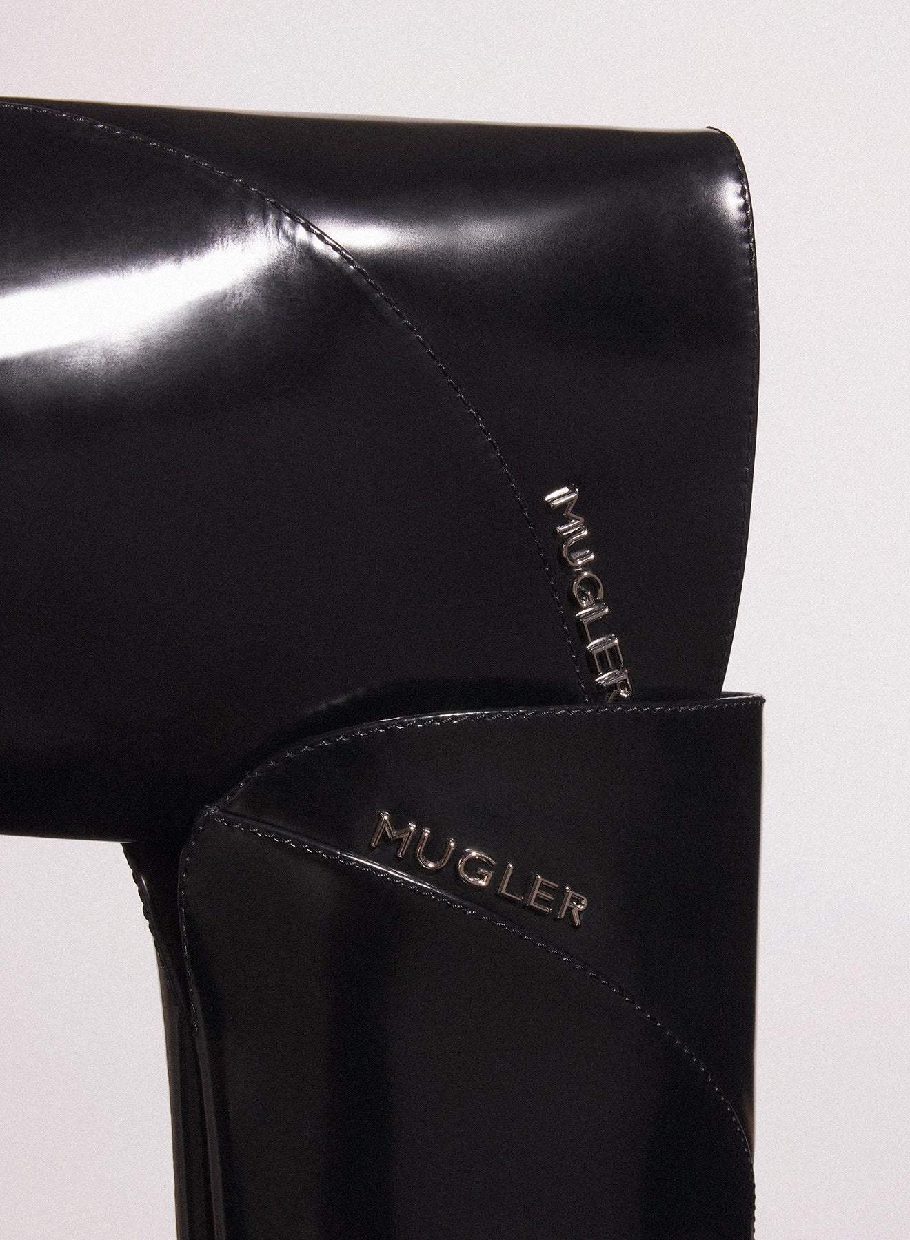 black shiny leather santiag boots - 6