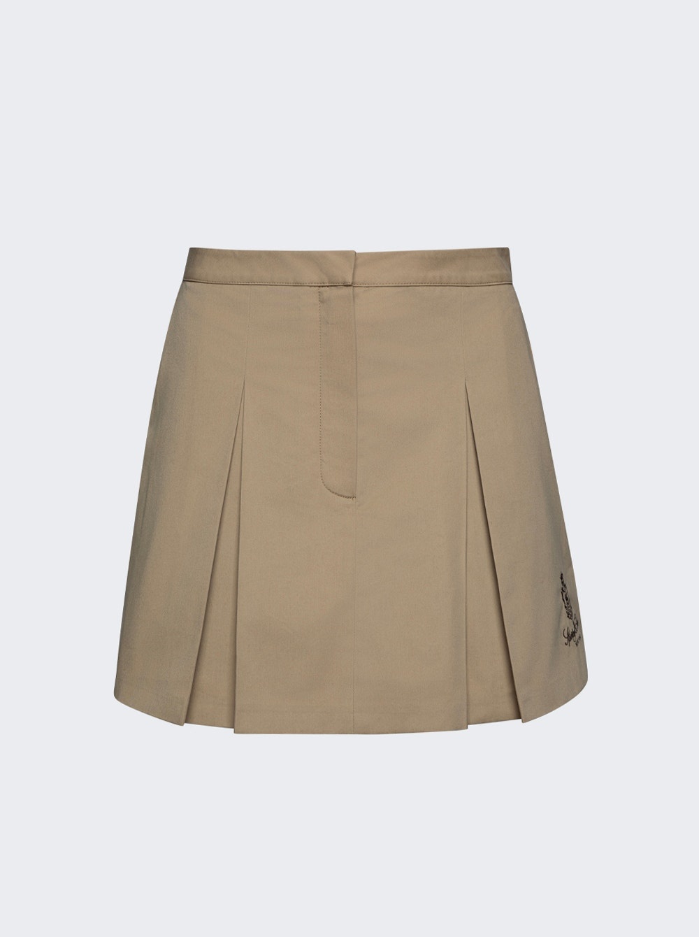 Sporty & Rich Vendome Double Pleat Skirt Beige And Chocolate