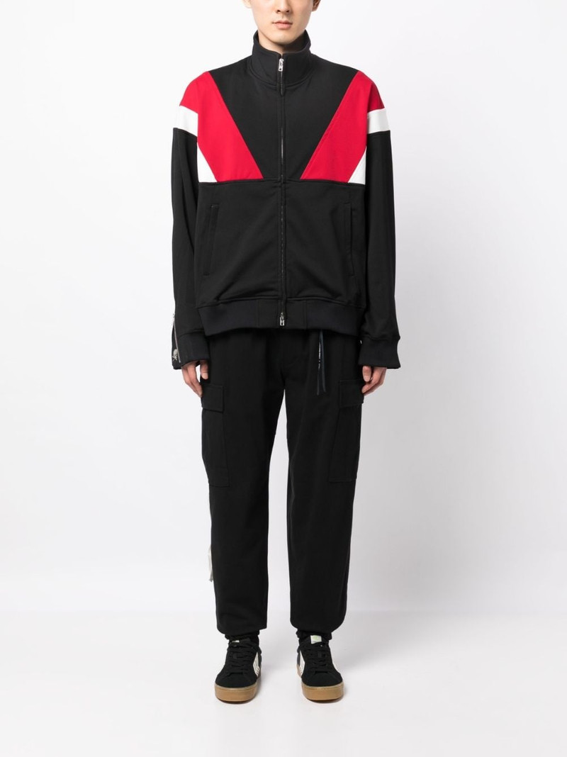 MASTERMIND WORLD embroidered-logo colour-block jacket outlook