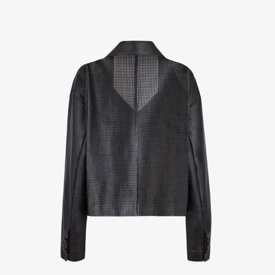 FENDI Black leather jacket outlook