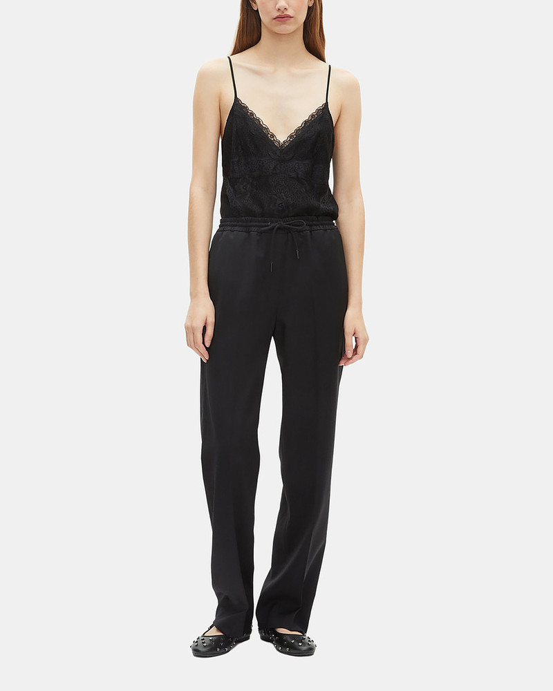 STRAIGHT-CUT BLACK WOOL PANTS 4