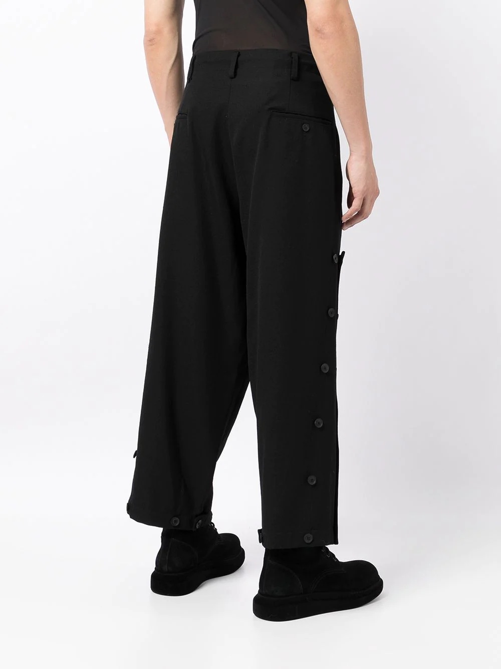 drop-crotch wide-leg trousers - 4