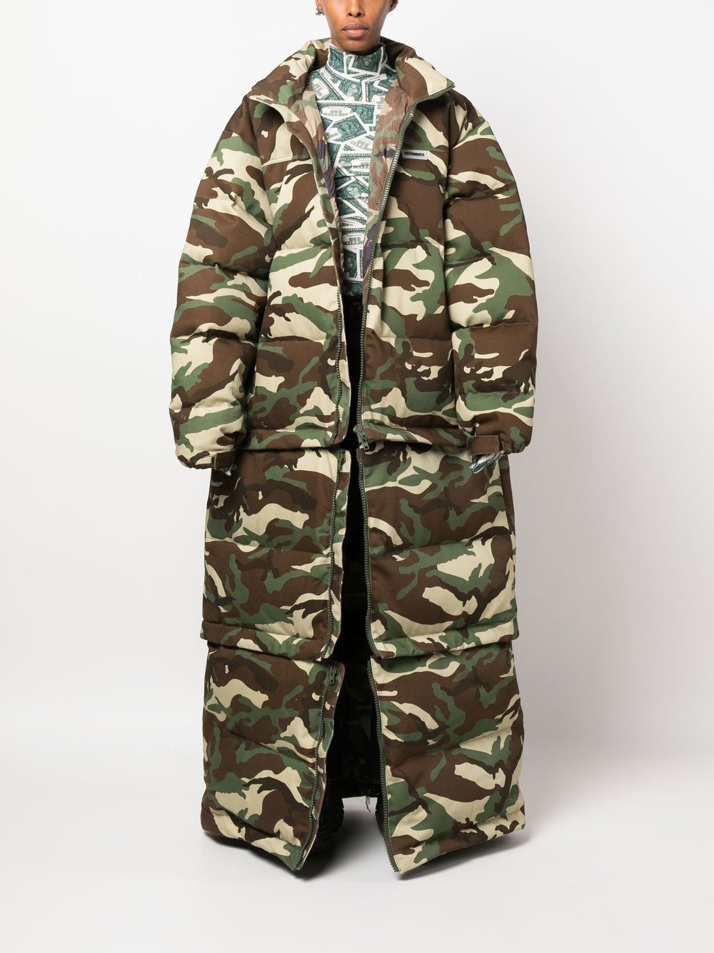 camouflage-print maxi padded coat - 2