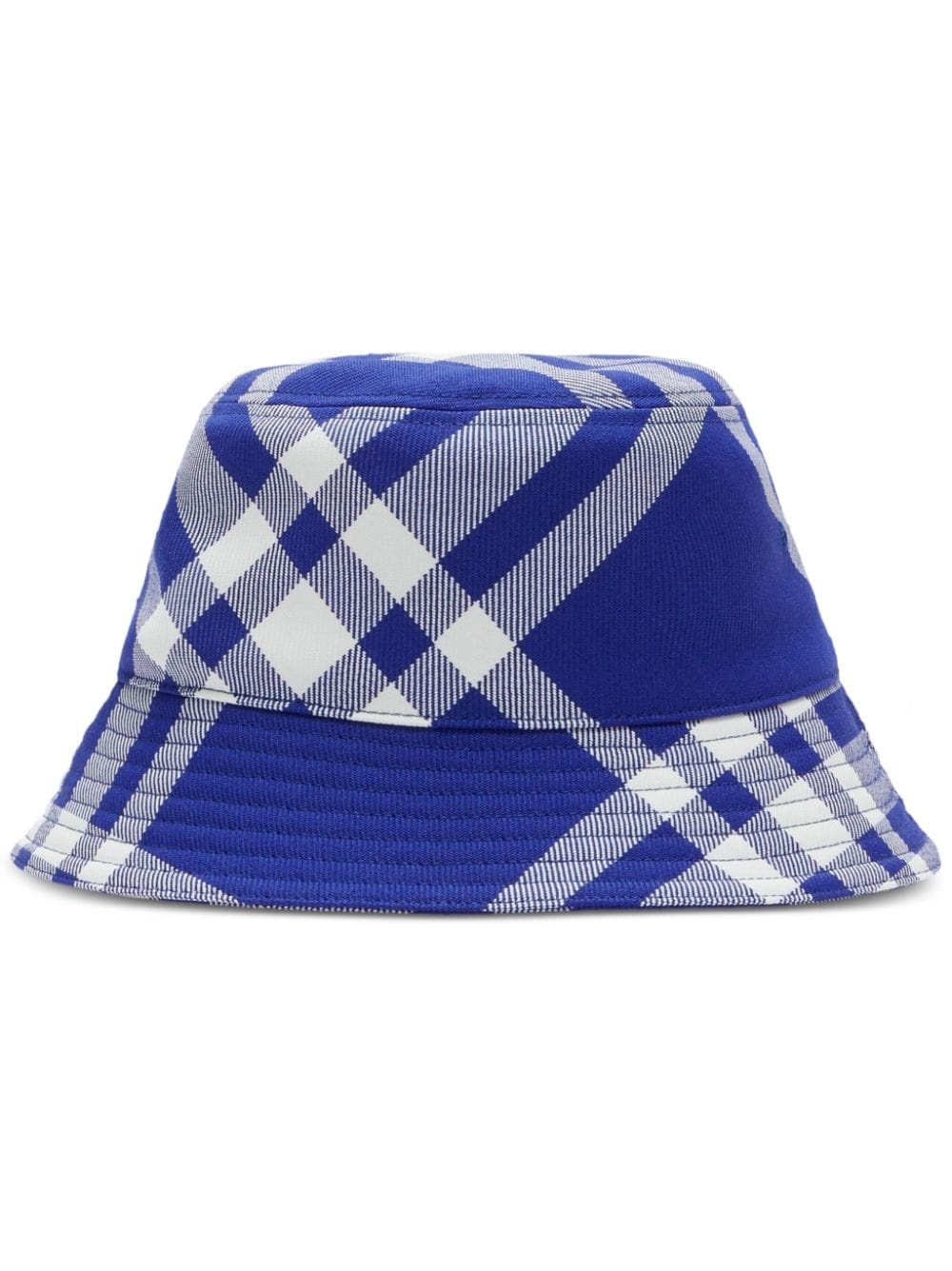 checked tonal-stitching bucket hat - 1