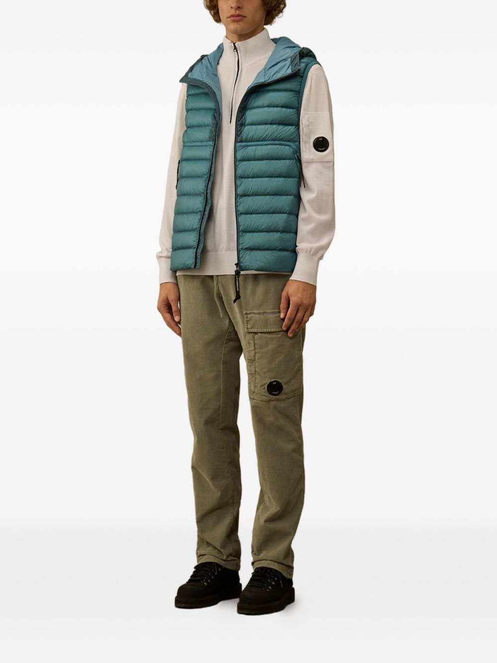 hooded quilted down gilet - 2