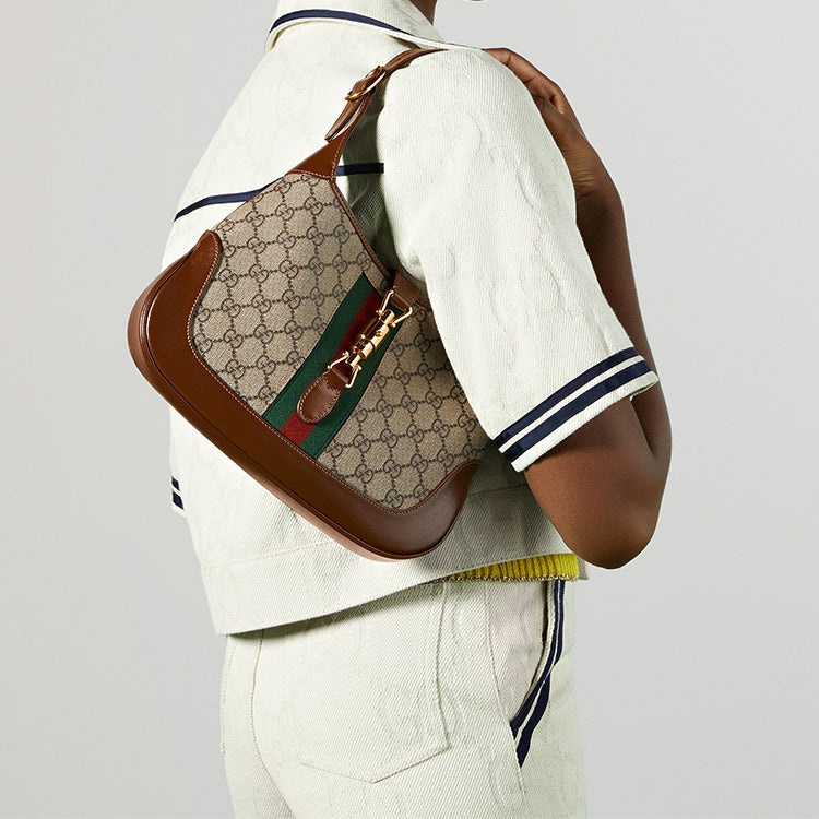 (WMNS) Gucci Jackie 1961 SeriesSingle Shoulder Bag Small Red/ Green Stripes Tape 636706-HUHHG-8565 - 9