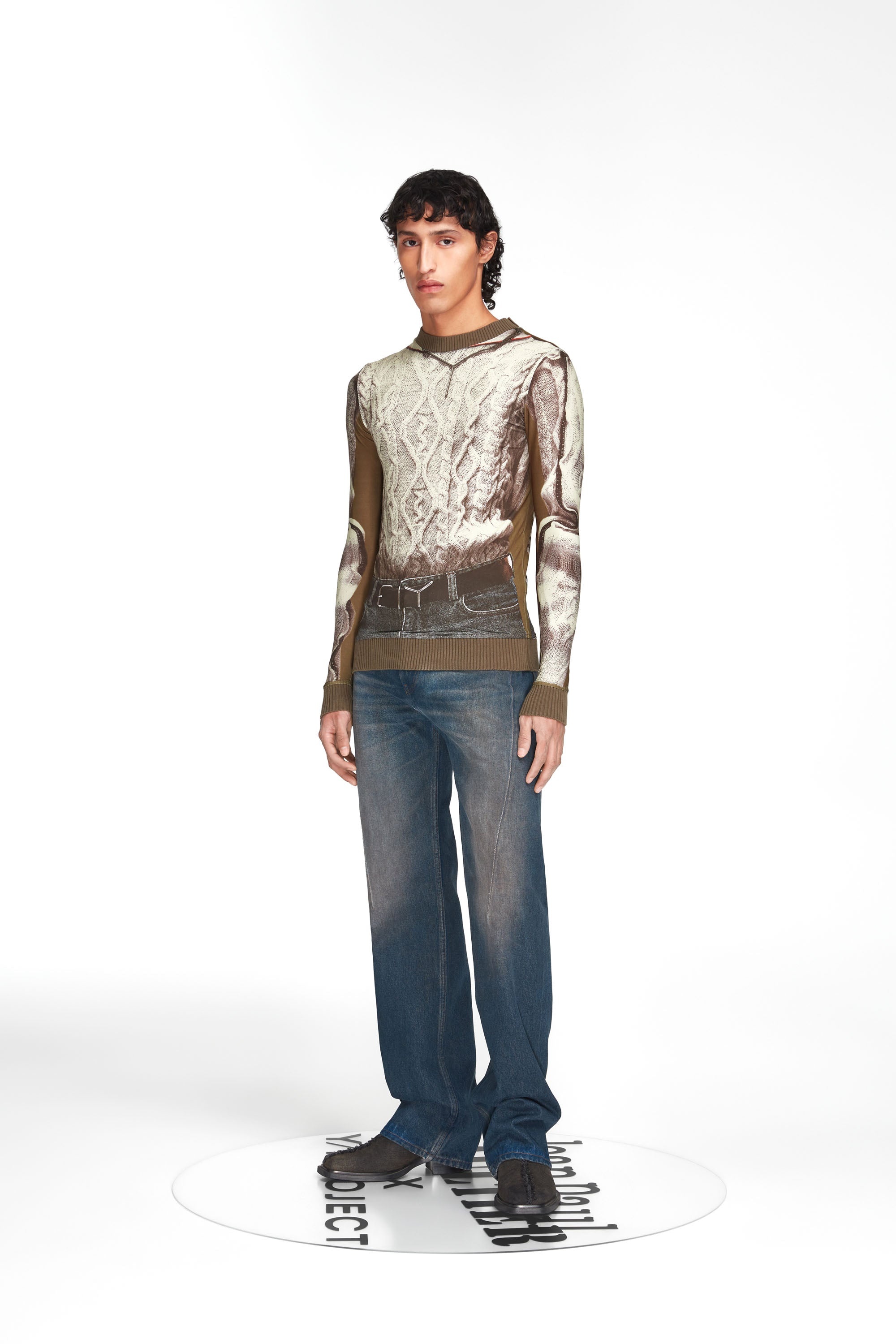 Trompe L'oeil Cable Knit Top - 4